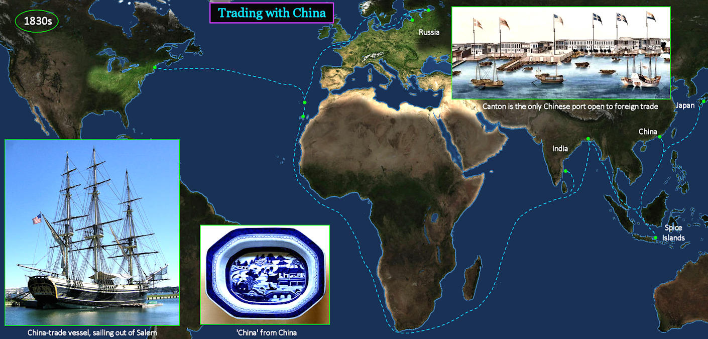 The China Trade, 1830 map